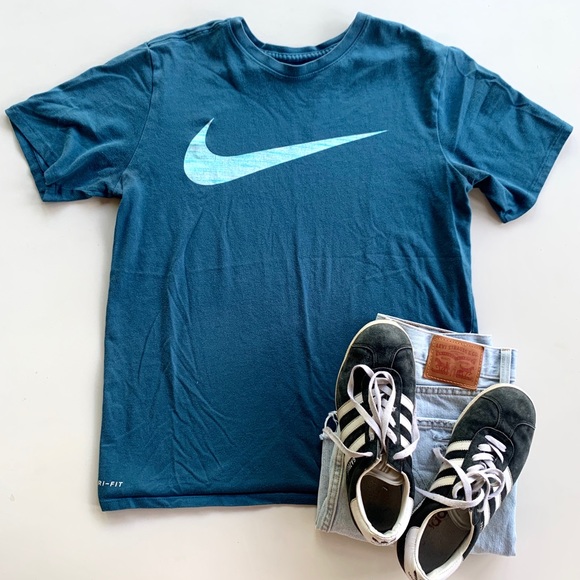 Nike Tops - (337) Nike Blue Swoosh Tee